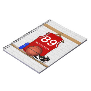 Personalised Basketball Jersey (Red) Journal