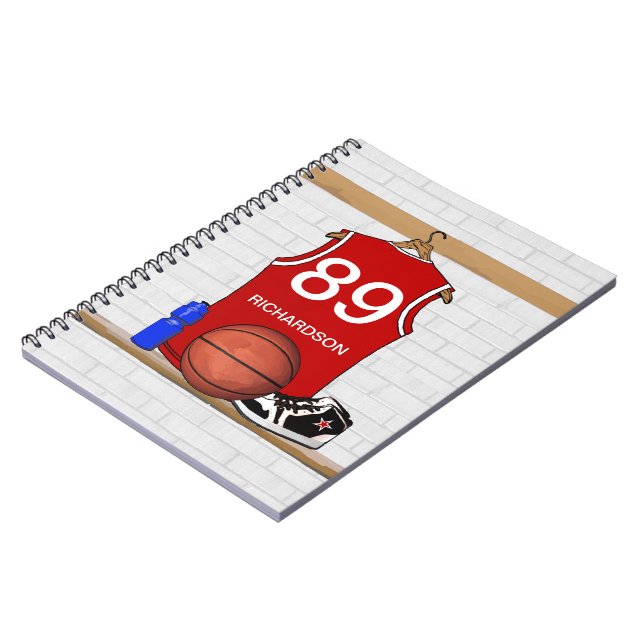 Personalised Basketball Jersey (Red) Journal (Left Side)