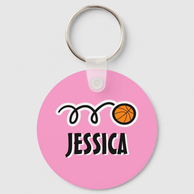 Personalised basketball keychain for girls name (Front)