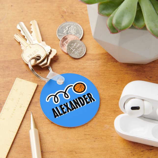 Personalised basketball keychain for kids name (Desk)