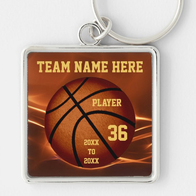 Personalised Basketball Keychains with 4 TEXT (Front)