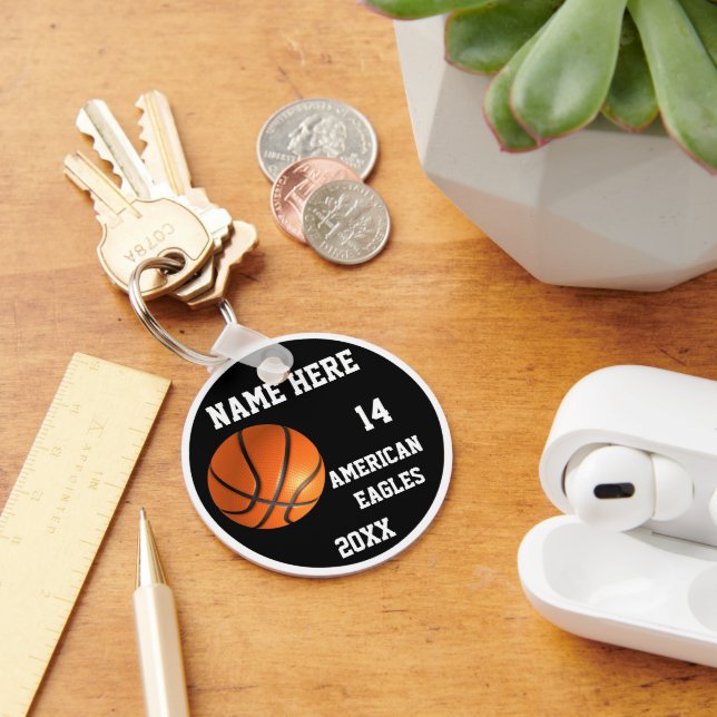 Personalised Basketball Keychains with Name Number (Desk)