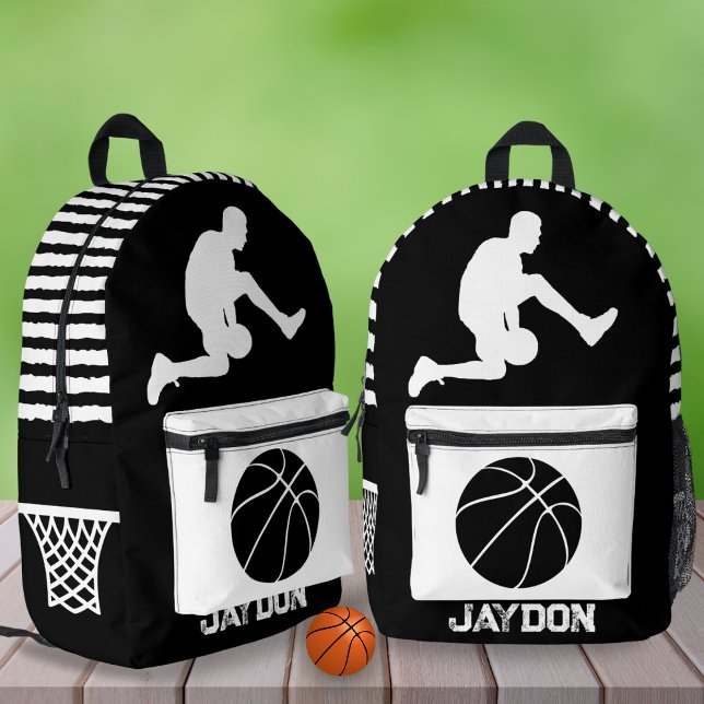 Personalised Basketball Left-Handed Trendy School Printed Backpack (Creator Uploaded)