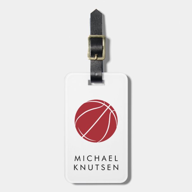 Personalised Basketball  Luggage Tag (Front Vertical)