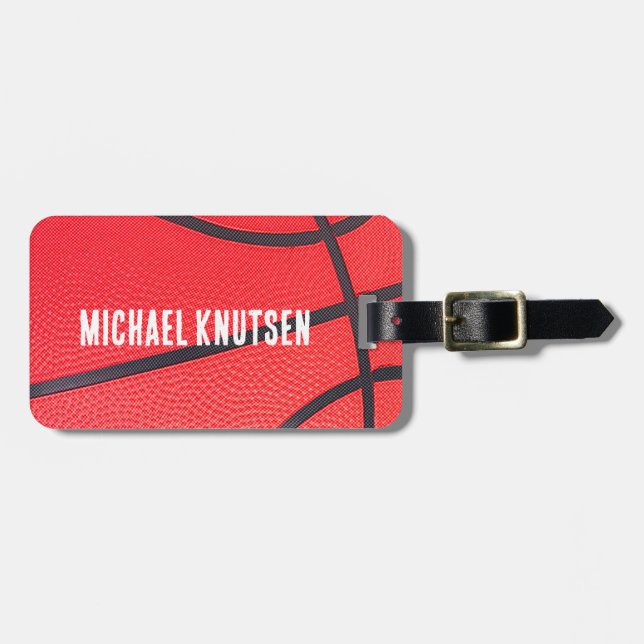 Personalised Basketball  Luggage Tag (Front Horizontal)