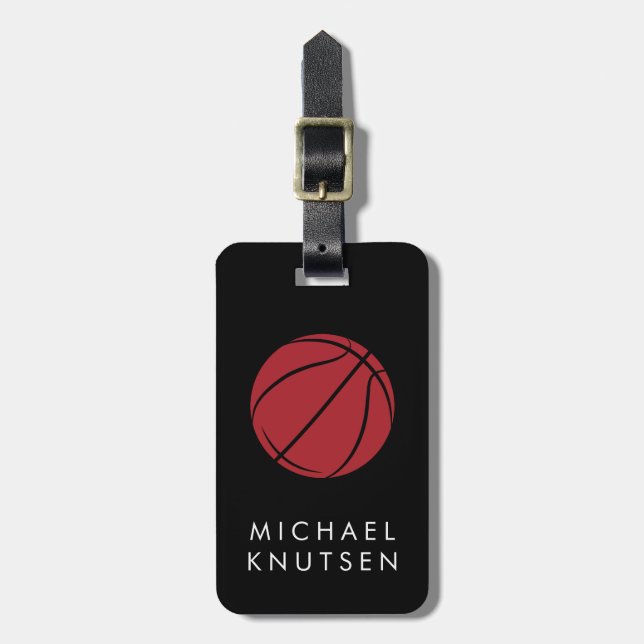 Personalised Basketball  Luggage Tag (Front Vertical)