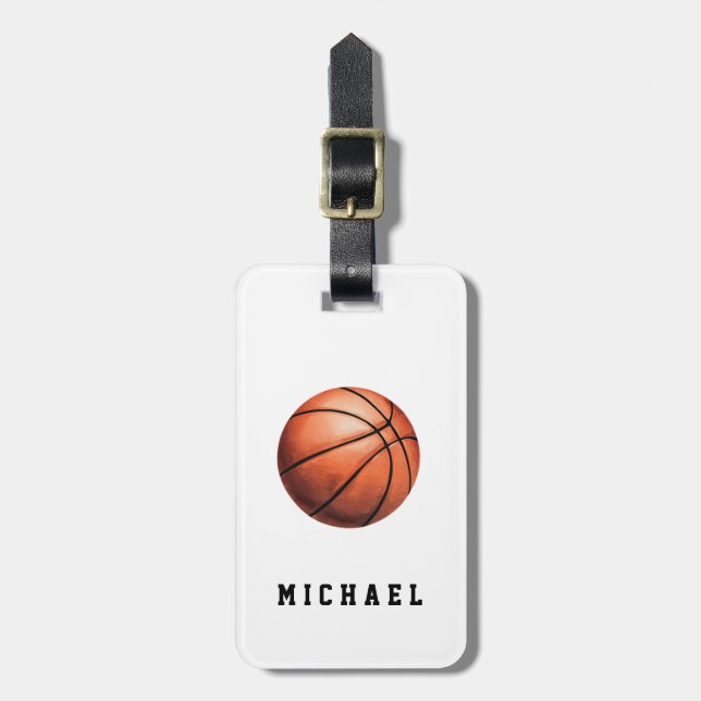 Personalised Basketball  Luggage Tag (Front Vertical)
