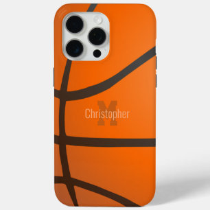 Personalised Basketball Monogram Initials Name iPhone 15 Pro Max Case
