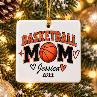 Personalised Basketball Mum Custom Name Christmas  Ceramic Ornament