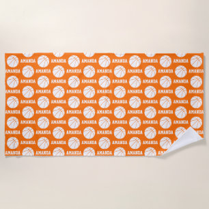 Personalised Basketball Mum Name Pattern Beach Towel