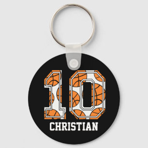 Personalised Basketball Number 10 Key Ring