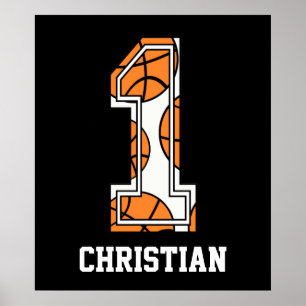 Personalised Basketball Number 1 Poster