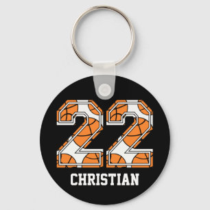 Personalised Basketball Number 22 Key Ring
