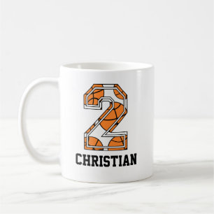 Personalised Basketball Number 2 Coffee Mug