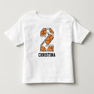Personalised Basketball Number 2 Toddler T-Shirt