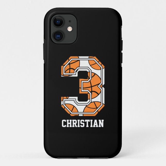 Personalised Basketball Number 3 Case-Mate iPhone Case (Back)