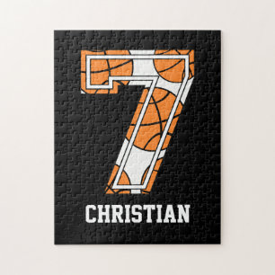 Personalised Basketball Number 7 Jigsaw Puzzle