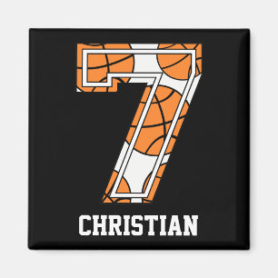 Personalised Basketball Number 7 Magnet