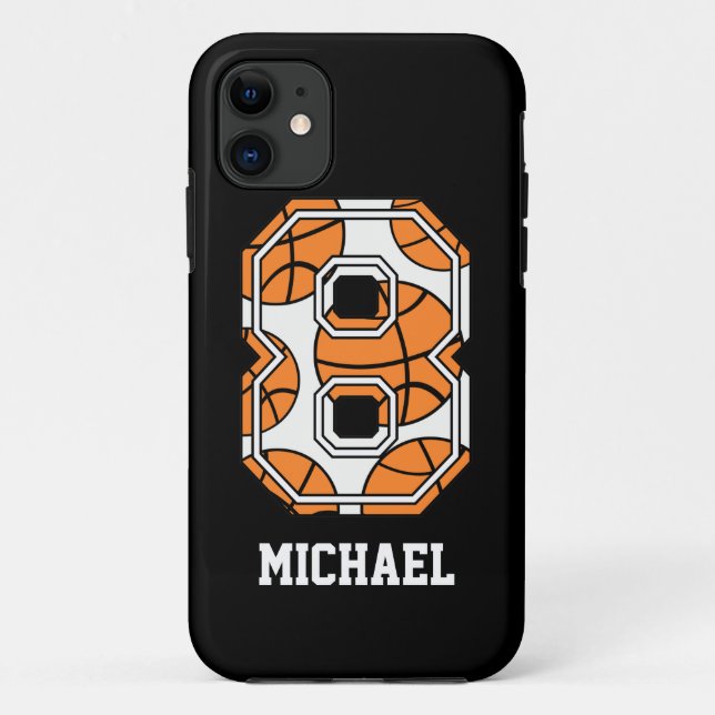 Personalised Basketball Number 8 Case-Mate iPhone Case (Back)