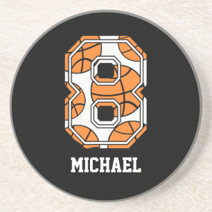 Personalised Basketball Number 8 Coaster