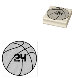 Personalised Basketball Number Rubber Stamp