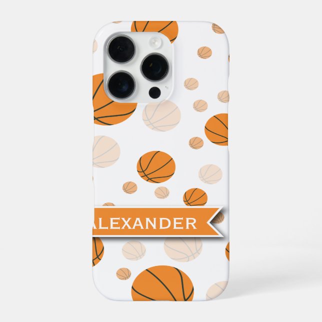 Personalised Basketball Pattern iPhone Case (Back)