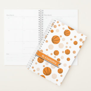 Personalised Basketball Pattern on White Planner