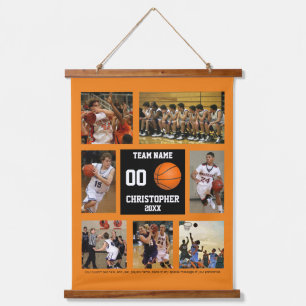 Personalised Basketball photo collage Hanging Tapestry