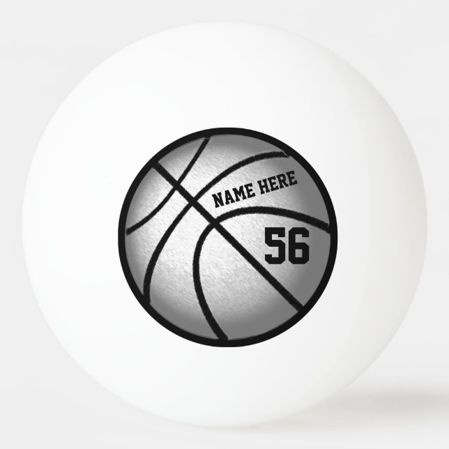 Personalised Basketball Ping Pong Balls Your Text (Front)