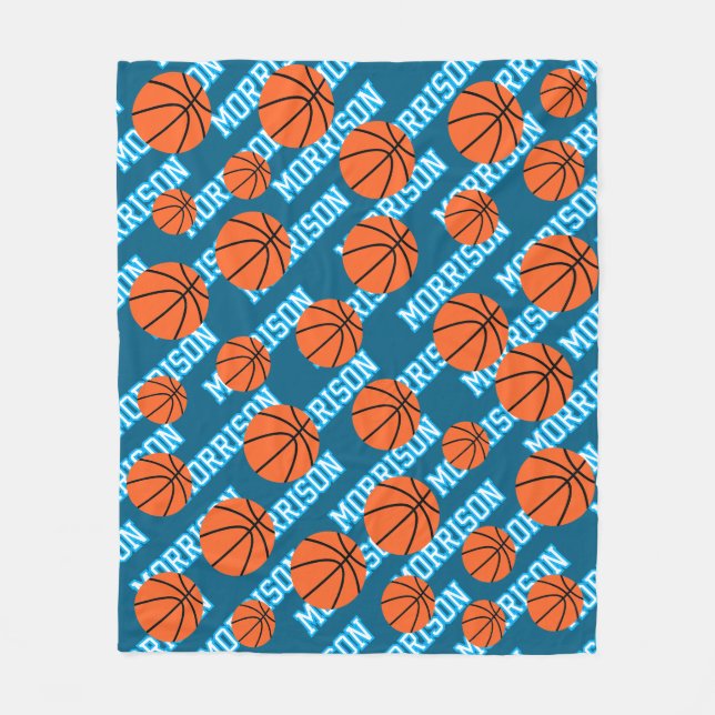 Personalised Basketball Player Name Fleece Blanket (Front)