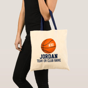 Personalised Basketball Player Name, Number, Team Tote Bag