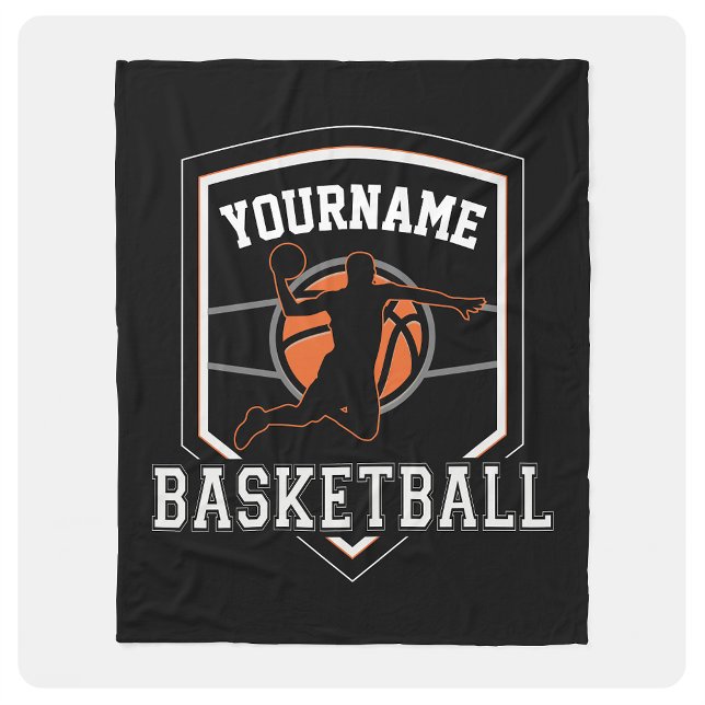 Personalised Basketball Player NAME Slam Dunk Team Fleece Blanket (Creator Uploaded)