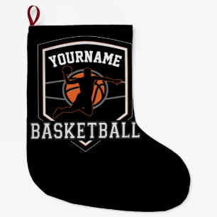 Personalised Basketball Player NAME Slam Dunk Team Large Christmas Stocking