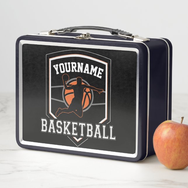 Personalised Basketball Player NAME Slam Dunk Team Metal Lunch Box (In Situ)