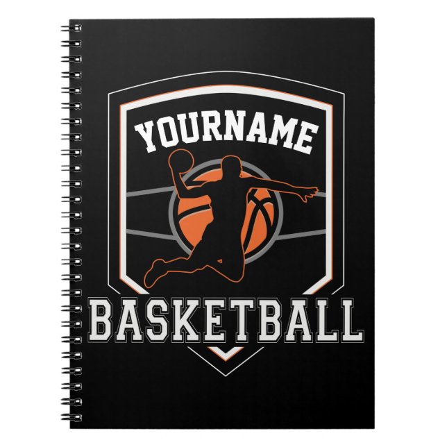 Personalised Basketball Player NAME Slam Dunk Team Notebook (Front)