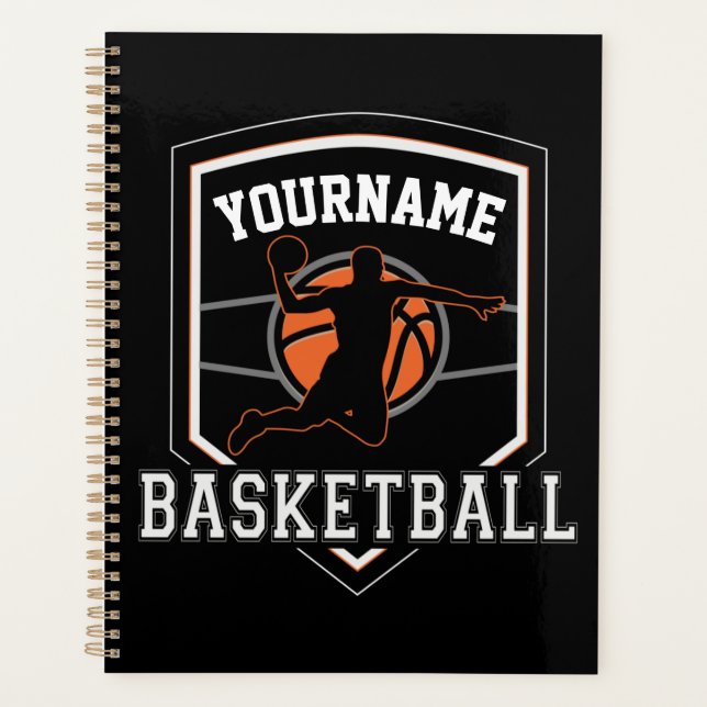 Personalised Basketball Player NAME Slam Dunk Team Planner (Front)