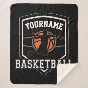 Personalised Basketball Player NAME Slam Dunk Team Sherpa Blanket
