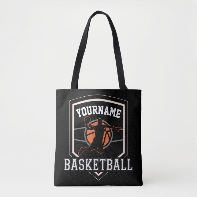 Personalised Basketball Player NAME Slam Dunk Team Tote Bag (Front)
