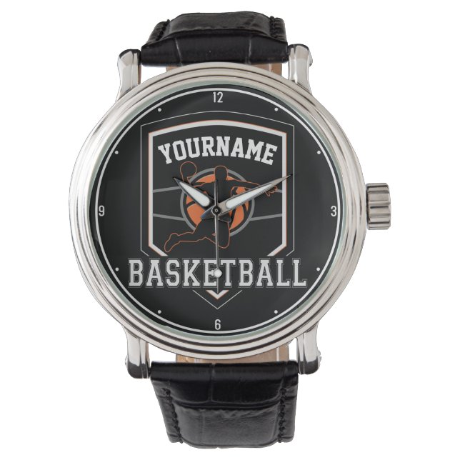 Personalised Basketball Player NAME Slam Dunk Team Watch (Front)