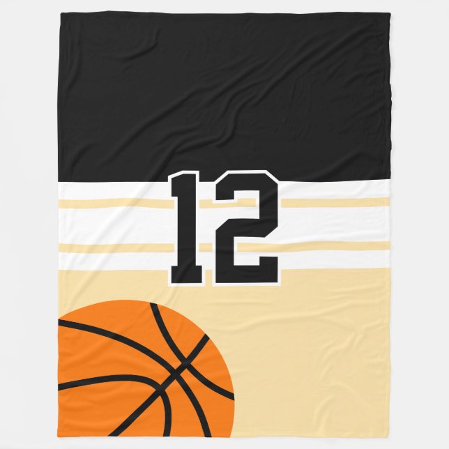 Personalised Basketball Player number Fleece Blanket (Front)