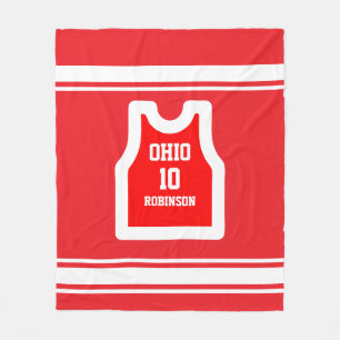 Personalised Basketball Player T-Shirt Fleece Blanket