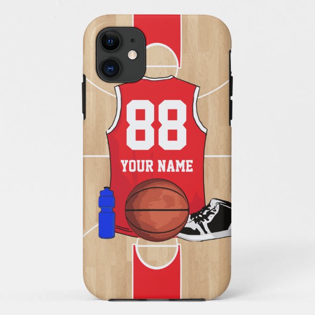 Personalised Basketball shirt on court Case-Mate iPhone Case (Back)