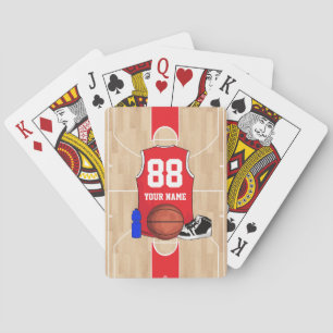 Personalised Basketball shirt on court Playing Cards
