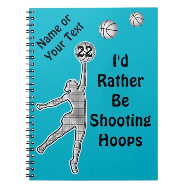 Personalised Basketball Team Gift Ideas for Girls Notebook (Front)