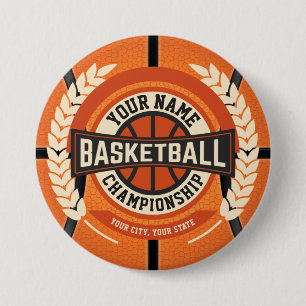 Personalised Basketball Team Player Custom Athlete 7.5 Cm Round Badge