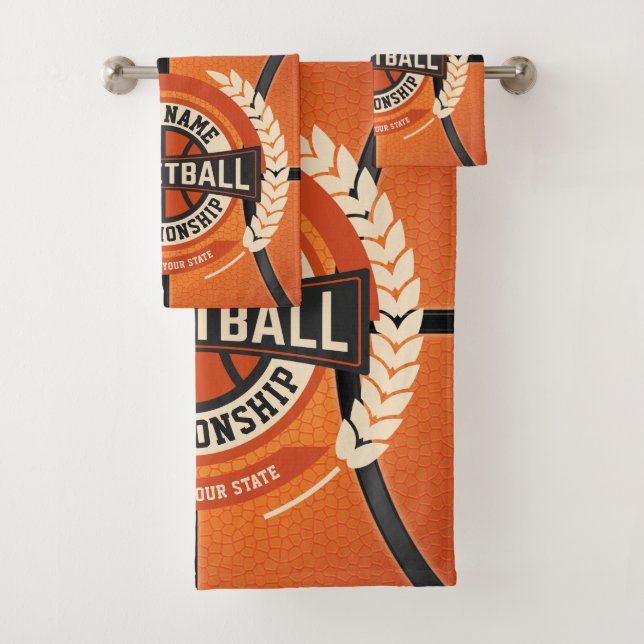 Personalised Basketball Team Player Custom Athlete Bath Towel Set (Insitu)