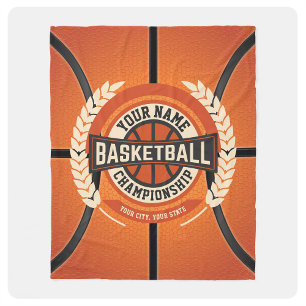Personalised Basketball Team Player Custom Athlete Fleece Blanket