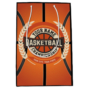 Personalised Basketball Team Player Custom Athlete Medium Gift Bag