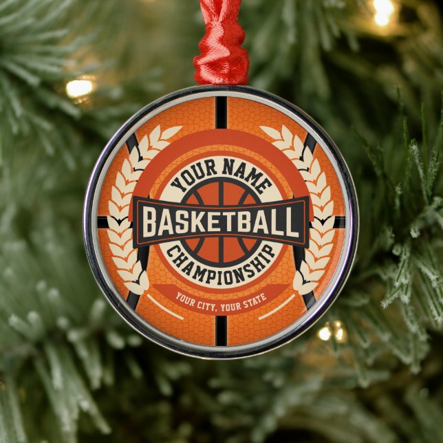 Personalised Basketball Team Player Custom Athlete Metal Tree Decoration (Tree)