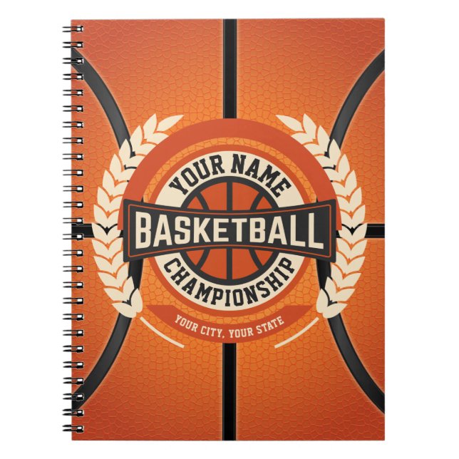 Personalised Basketball Team Player Custom Athlete Notebook (Front)